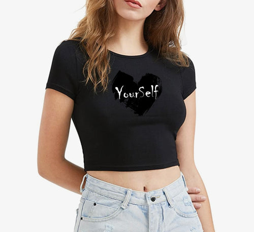 Black Love Yourself Crop Top