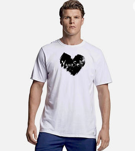 White T Shirt (Black Heart)