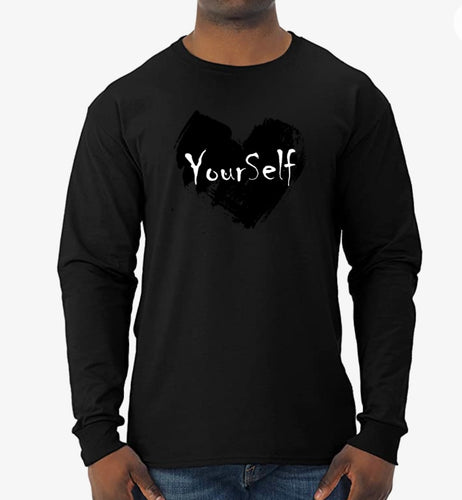 Black Love Yourself Long Sleeve T (Black Heart)