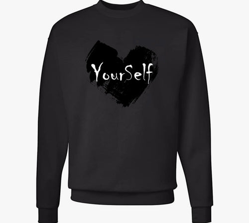 Black Love Yourself Crewneck (Black Heart)