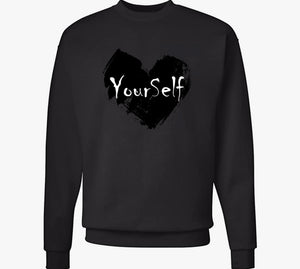 Black Love Yourself Crewneck (Black Heart)