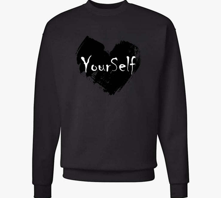 Black Love Yourself Crewneck (Black Heart)