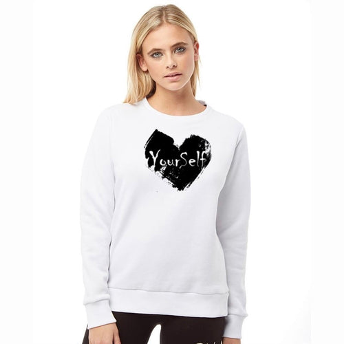 White Crewneck (Black Heart)